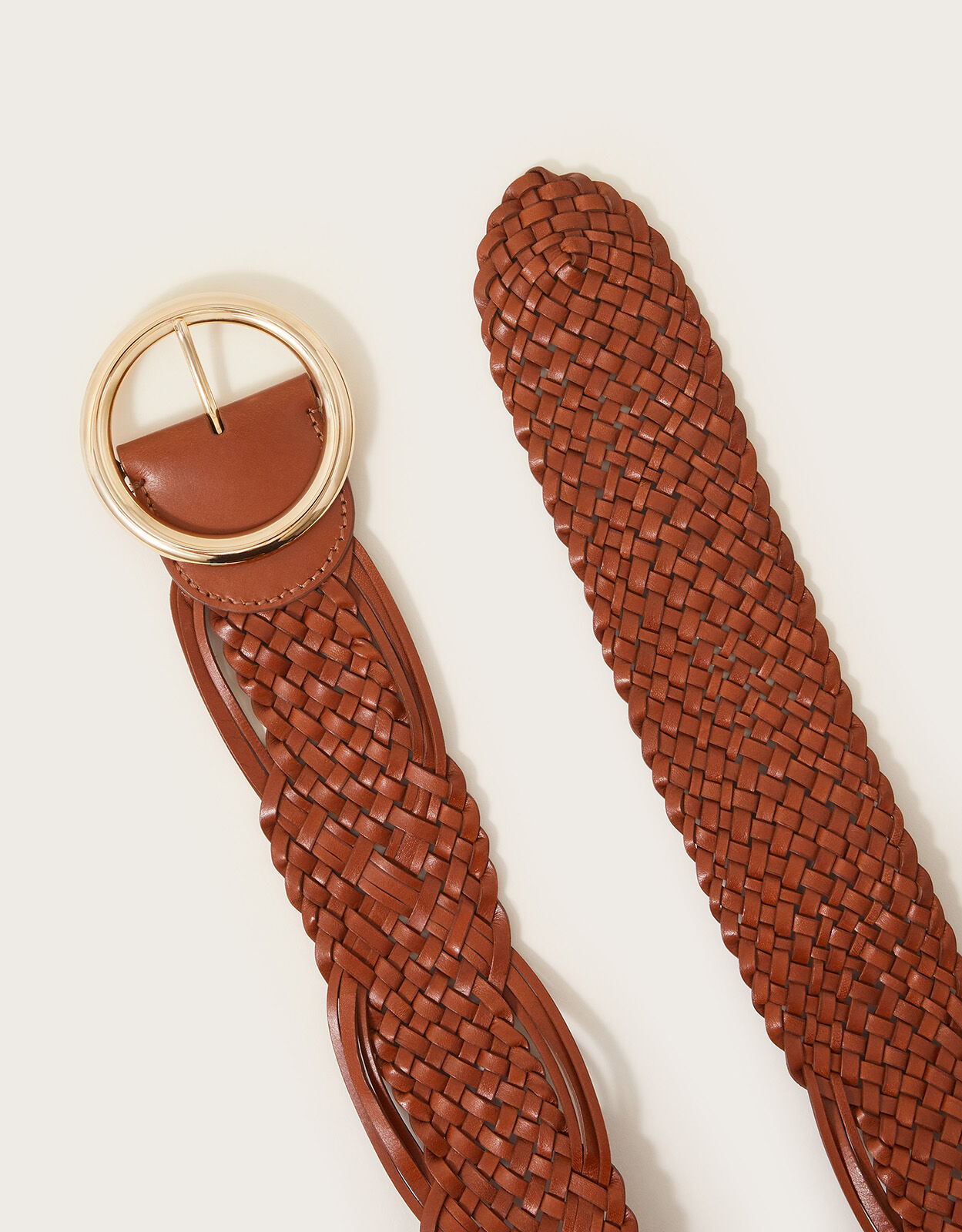 Women's Square Buckle Belt - A New Day Brown S