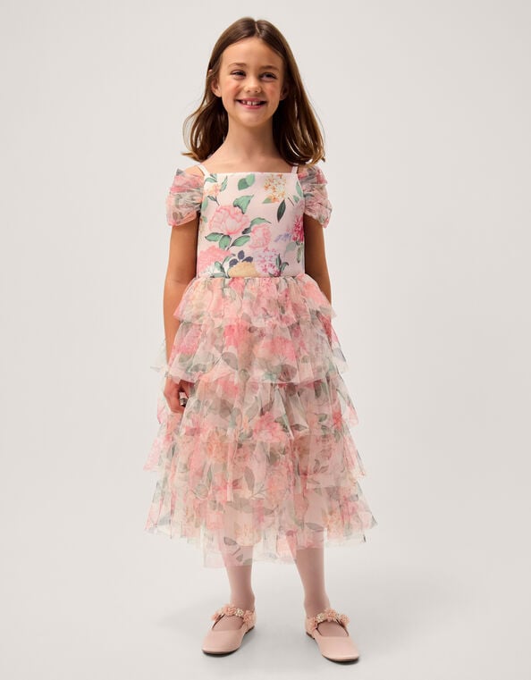 Agnes Floral Print Ruffle Tier Dress, Multi (MULTI), large