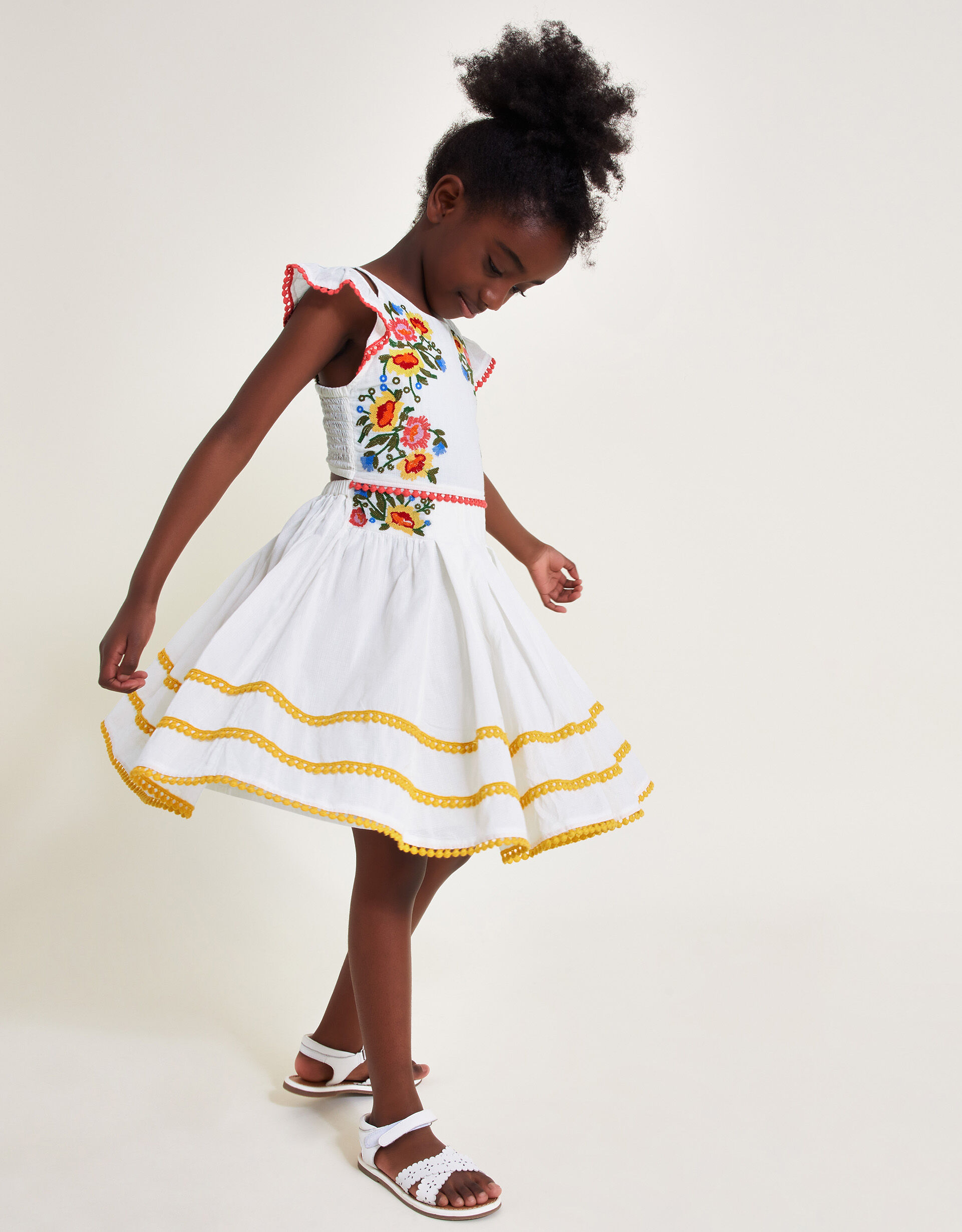 Boutique Embellished Cut Out Dress Ivory