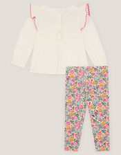 Baby Floral Top & Leggings Set, Ivory (IVORY), large