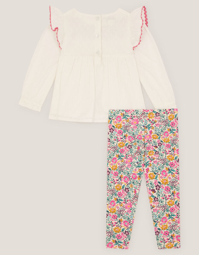 Baby Floral Top & Leggings Set, Ivory (IVORY), large