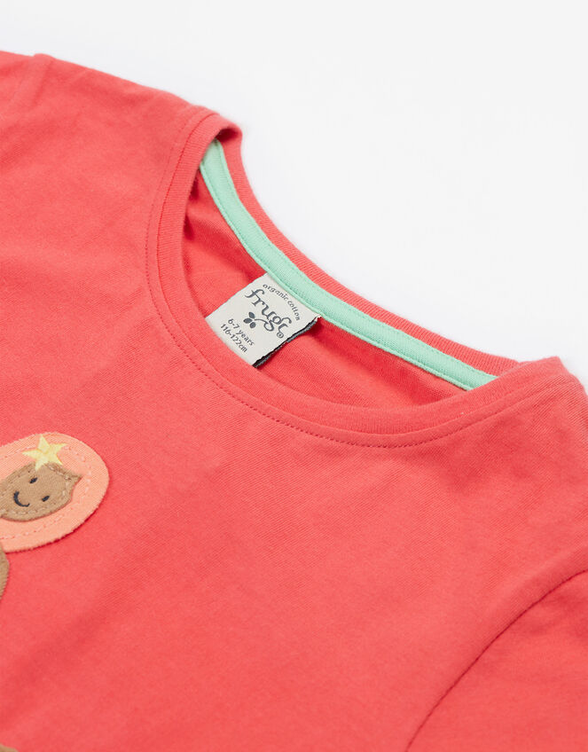 Frugi Mermaid Appliqué T-Shirt, Pink (PINK), large