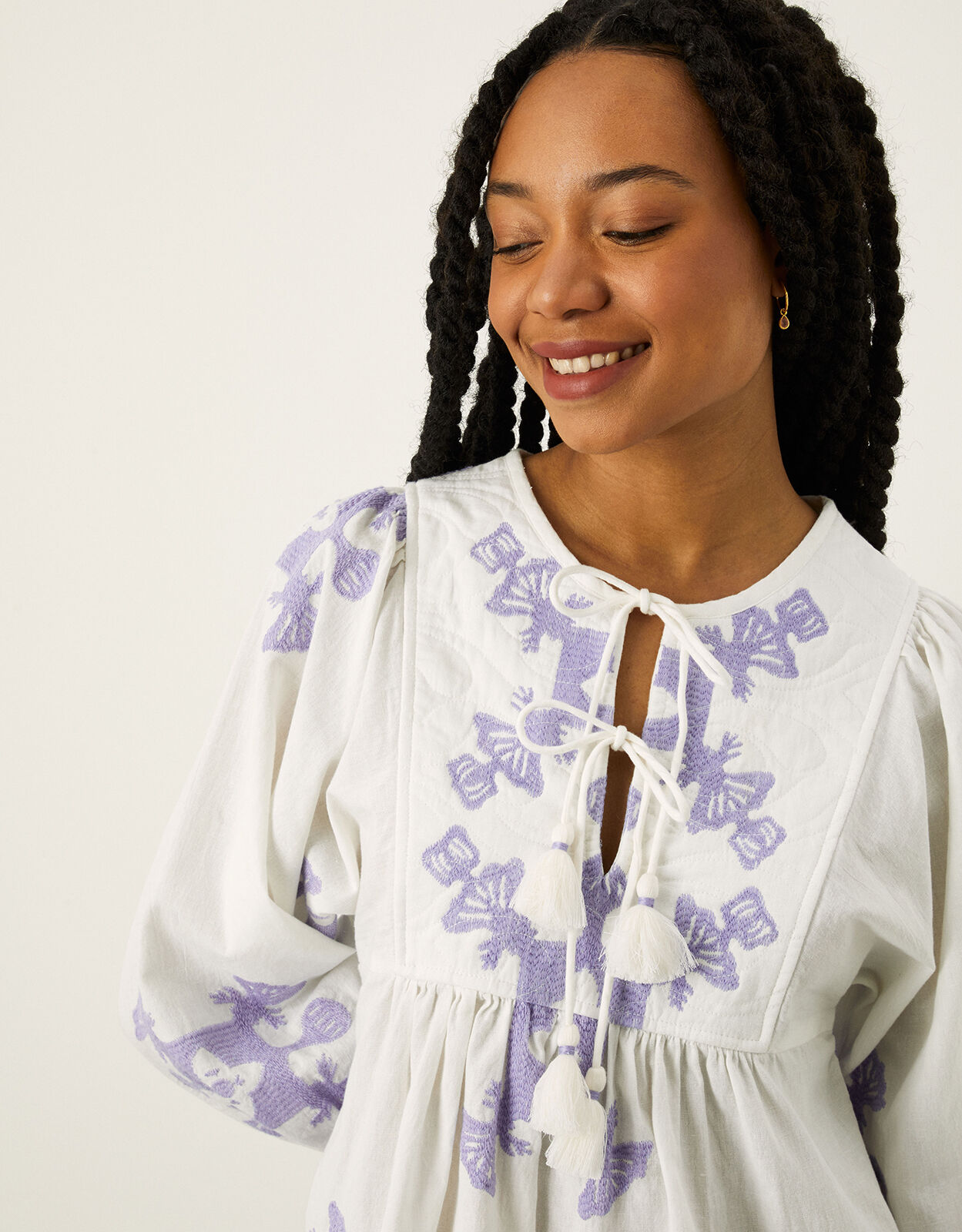 Embroidered smock hotsell