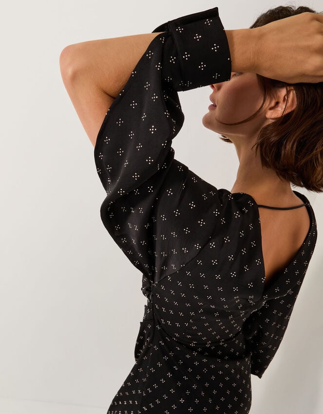 Margo Hotfix Midi Tea Dress, Black (BLACK), large