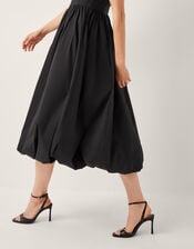 Prim Sleeveless Bubble Hem Midi Dress, Black (BLACK), large