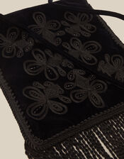 Dori Embroidered Fringe Crossbody Bag, , large