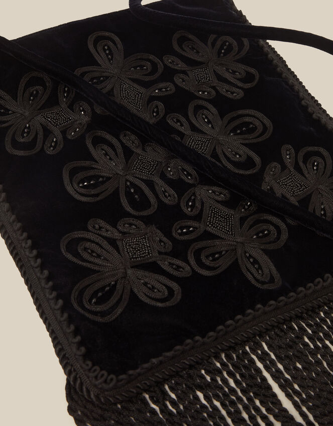 Dori Embroidered Fringe Crossbody Bag, , large