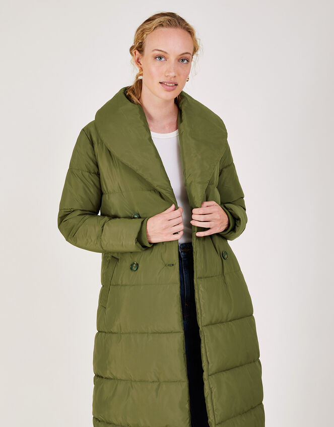 Shona Shaw Coat in Recycled Polyester Green | Women's Coats | Monsoon UK.