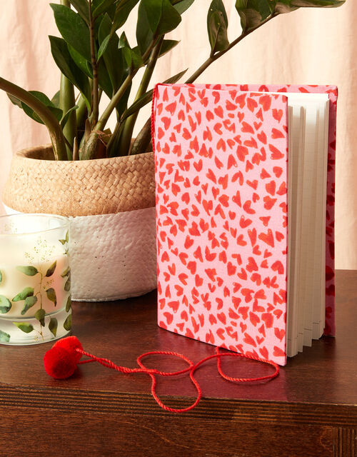 Heart Print Fabric Notebook, , large