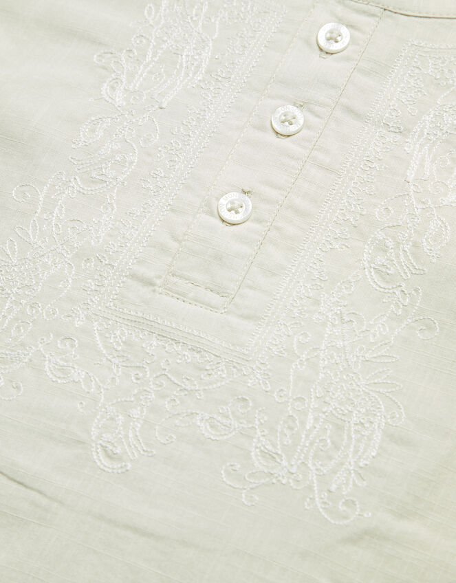 Kurta Embroidered Shirt, Natural (STONE), large