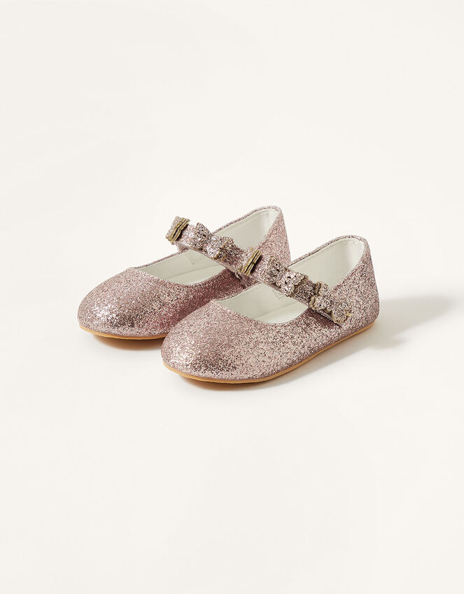 Glitter Butterfly Strap Walker Shoes Gold