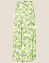 Gabriella Floral and Gingham Skirt, Green (GREEN), large