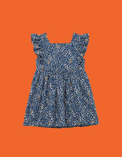 Trotters Lula Bunny Ruffle Corduroy Dress, Blue (NAVY), large