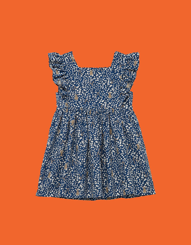 Trotters Lula Bunny Ruffle Corduroy Dress, Blue (NAVY), large