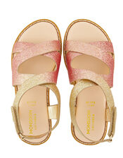Mariah Ombre Glitter Comfort Sandals, Gold (GOLD), large