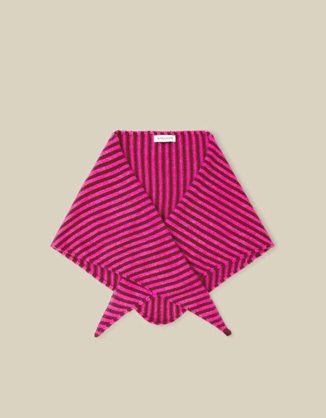 Safi Stripe Knitted Triangle Scarf, , large
