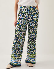 Nikita Floral Jersey Wide Leg Trousers, Black (BLACK), large