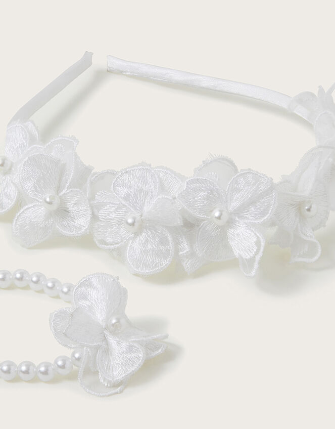 Lace Bridesmaid Headband and Bracelet, , large
