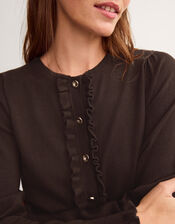 Ruby Frill Cardigan, Brown (CHOCOLATE), large