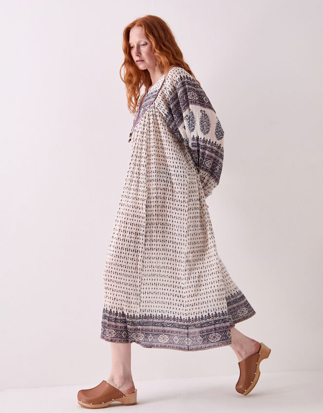 East Tilly Print Midi Smock Dress, Blue (BLUE), large