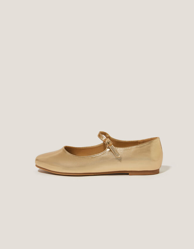 Crista Mary Jane Ballet Flats, Gold (GOLD), large