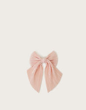Pleated Bow Hair Clip, , large