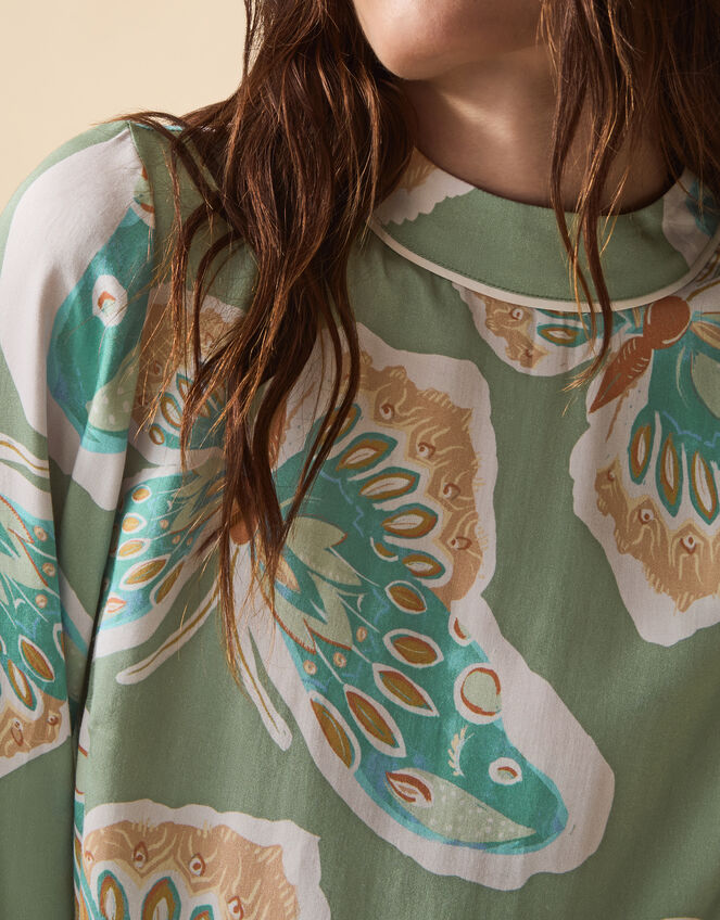 Clemence Aurelie Butterfly Top Green