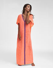 Pitusa Inca Abaya Maxi Sundress, Orange (CORAL), large