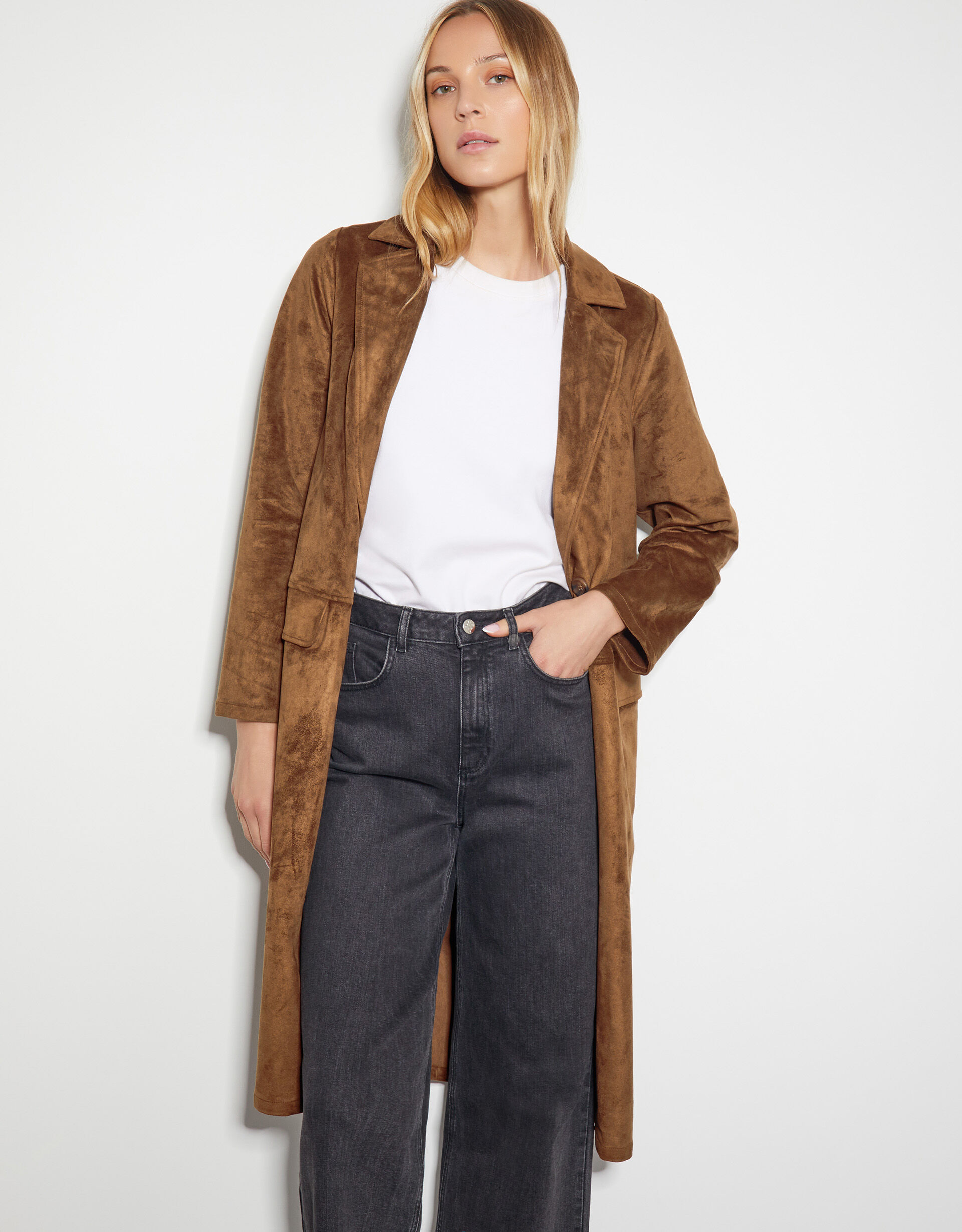 Suedette coat clearance