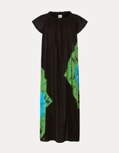 Par & Escala Agus Artisanal Print Maxi Dress, Black (BLACK), large
