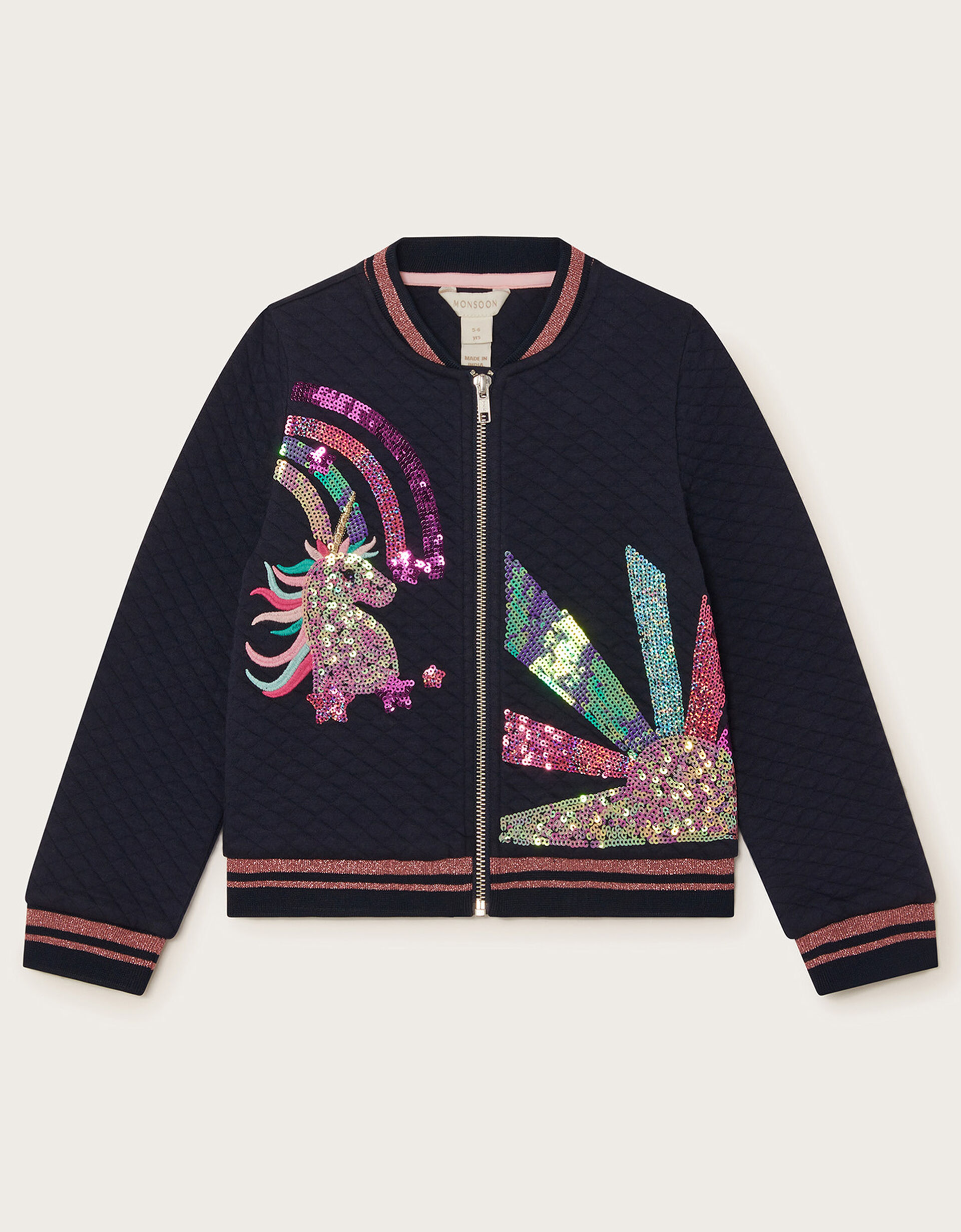 Unicorn Pastel Pattern Print Women Casual Bomber Jacket