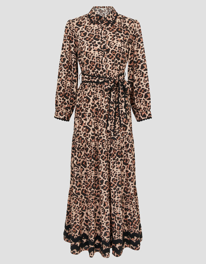 Lola Leopard Print Maxi Dress, Brown (BROWN), large