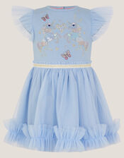 Baby Unicorn Embellished Disco Dress, Blue (BLUE), large