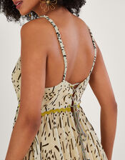 Handkerchief Hem Print Dress with LENZING™ ECOVERO™, Yellow (YELLOW), large