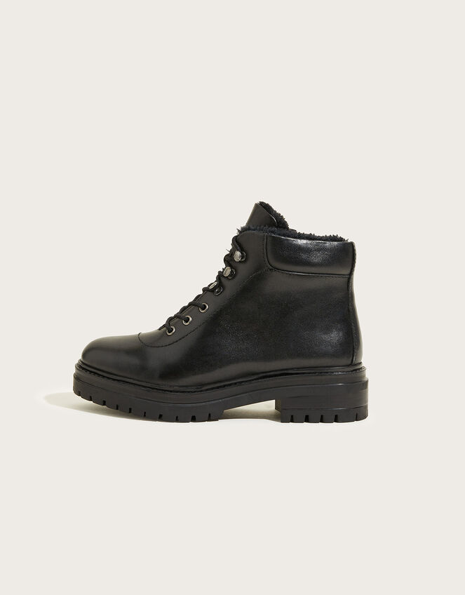Leather Walking Boots, Black (BLACK), large