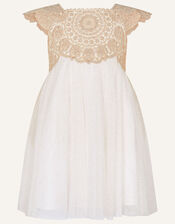 Baby Estella Dress, Gold (GOLD), large