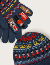 London Knit Beanie Hat and Gloves Set, Multi (MULTI), large