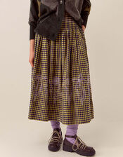 East Dilly Gingham Cotton Skirt, Multi (MULTI), large