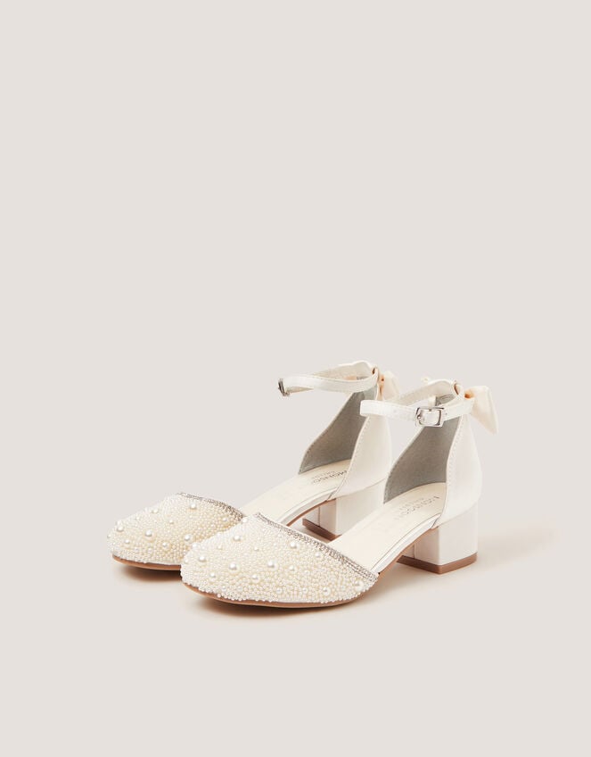 Pearl Embellished Two Part Heels, Ivory (IVORY), large
