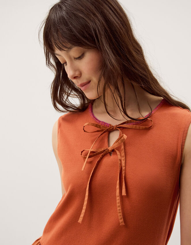 Fiona Sleeveless Floral Embroidered Maxi Dress Orange
