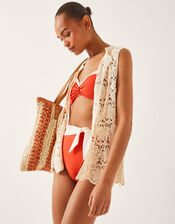 Sabrina Two Tone Bikini Top, Orange (RUST), large