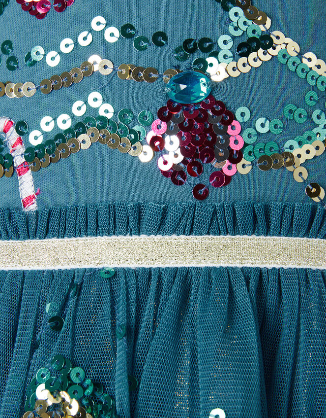 XMAS Sequin Tree Disco Dress, Teal (TEAL), large
