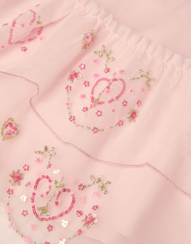 Heart Embellished Mesh Party Dress, Pink (PINK), large