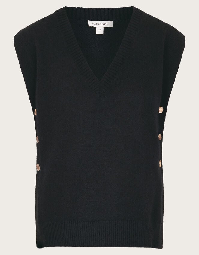 Billie Button Side Tabard, Black (BLACK), large
