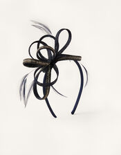 Embellished Loops Fascinator Headband, Blue (NAVY), large