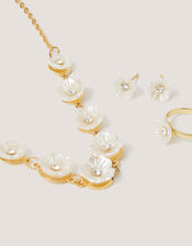 Pearly Flower Jewellery Set, , large