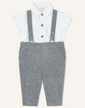 Newborn Billy Braces and Trousers Set, Grey (GREY), large