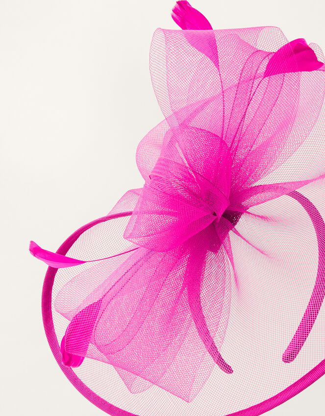 Crin Disc Fascinator Headband, Pink (FUCHSIA), large