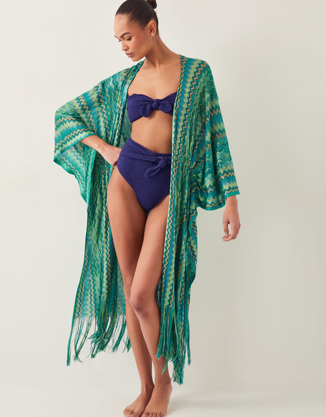 Kyla Tie Front Bandeau Bikini Top, Blue (NAVY), large