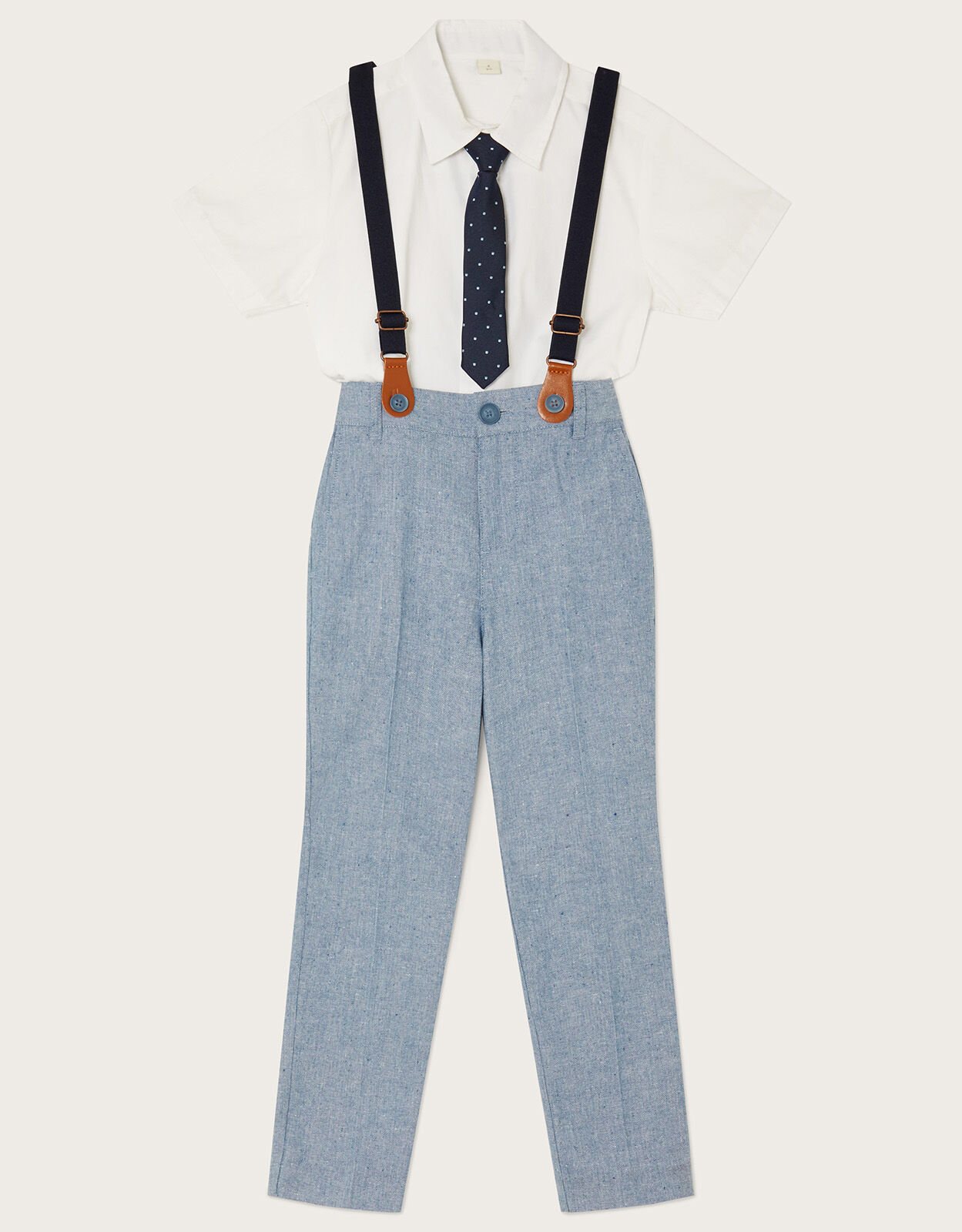 Plain Classic Trouser Braces  Navy Blue  YStyle  Button End  British  Braces